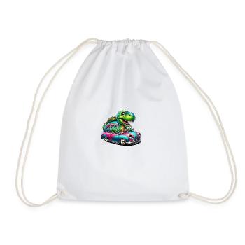 Auto Dino - Drawstring Bag - white - Front