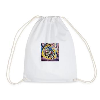 abstract surreal design, directly from the artist - Drawstring Bag - white - Front