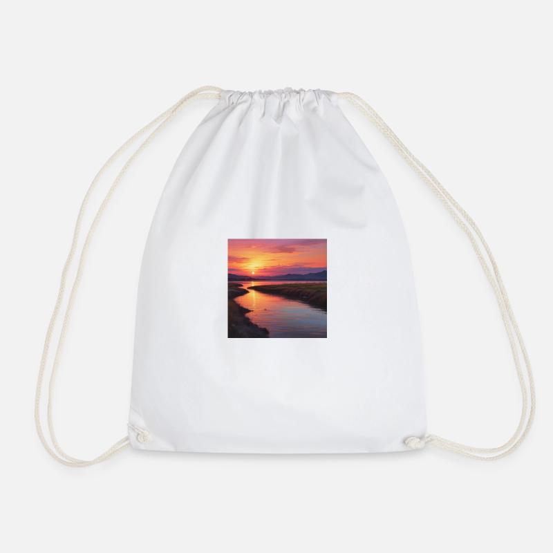 Sunset - Drawstring Bag - white