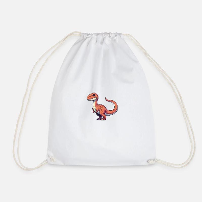 Pixel Dino - Turnbeutel - Weiß