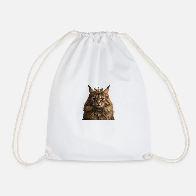 Majestätisches Katzenregent - Turnbeutel - Weiß