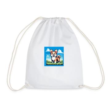 Lustiger Hund - Turnbeutel - Weiß - Vorne