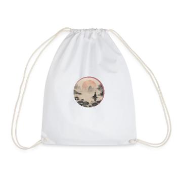 Japanese art style Zen - Drawstring Bag - white - Front