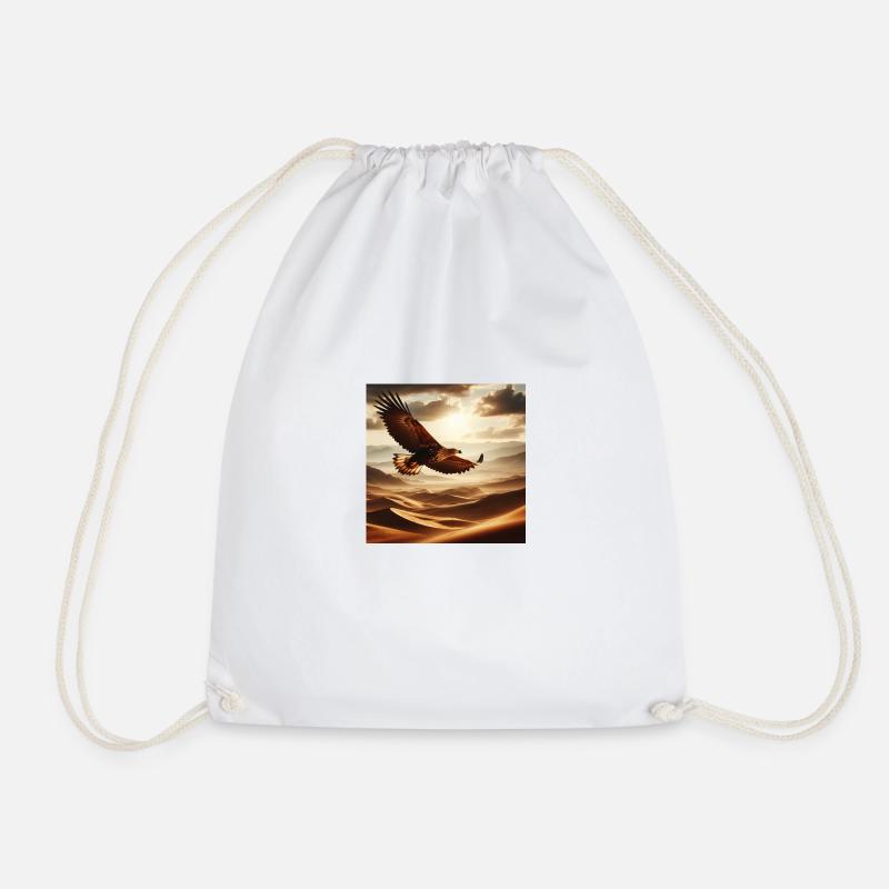 A majestic eagle soaring above the desert C - Sac de sport léger - blanc