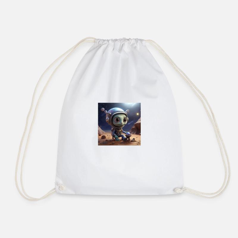 Funny Alien - Drawstring Bag - white