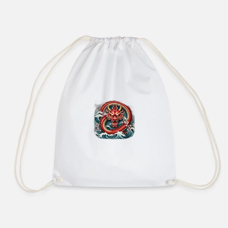 Asiatischer Drache - Turnbeutel - Weiß