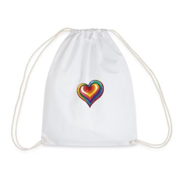 Cœur arc-en-ciel - Sac de sport léger - blanc - Devant