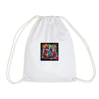 vibrant bold graffiti art design splashed across - Sac de sport léger - blanc - Devant