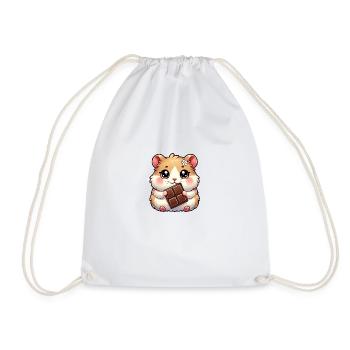 Schoko Hamster - Turnbeutel - Weiß - Vorne