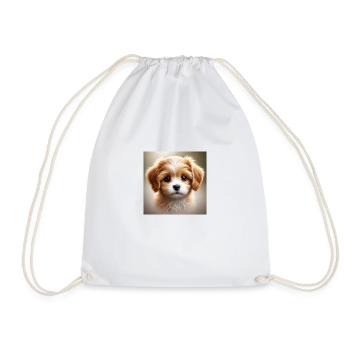 Cute Little Puppy - Drawstring Bag - white - Front