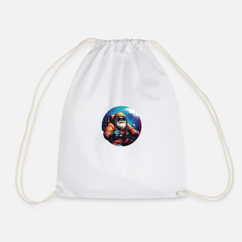 Galactic Santa - Drawstring Bag - white