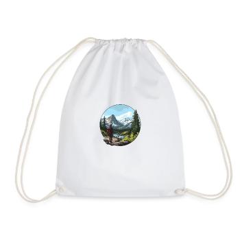 Pure nature: Your adventure in the mountains awaits! - Drawstring Bag - white - Front