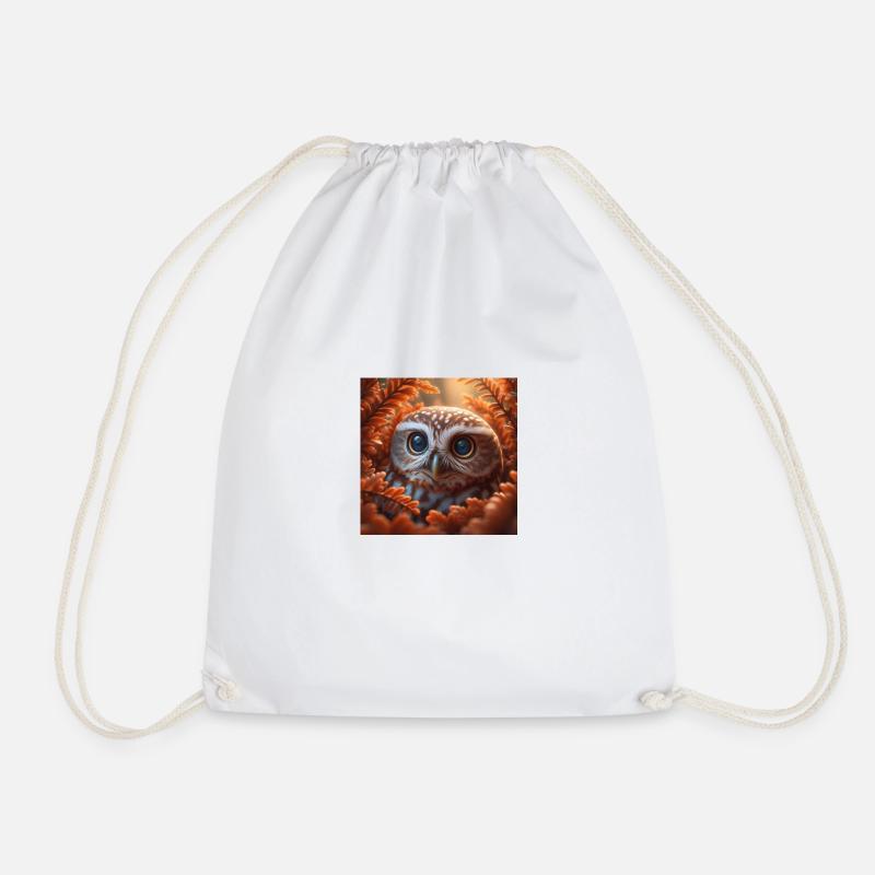 Autumn owl - Drawstring Bag - white