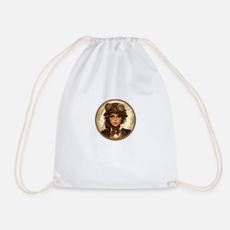 Discover elegance in a steampunk look - Drawstring Bag - white