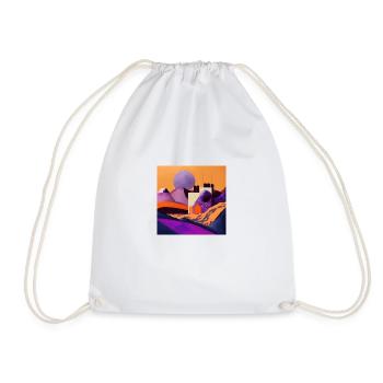 Purple Moon - Drawstring Bag - white - Front