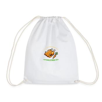 Vegetarian... almost - Drawstring Bag - white - Front