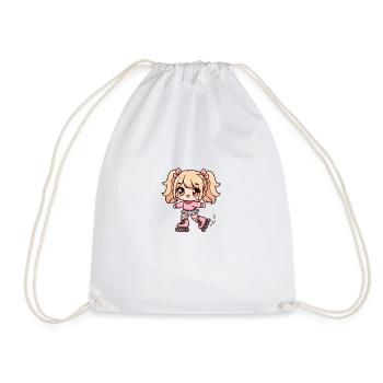 Fille dessin mignon qui fait du roller - Sac de sport léger - blanc - Devant