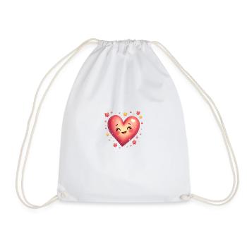 Creative Heart Design - Star Flowers Love - Drawstring Bag - white - Front