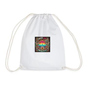 Hippie T-Shirt - Turnbeutel - Weiß - Vorne