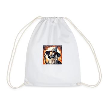 Greyhound Wizard - Drawstring Bag - white - Front