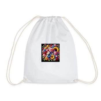 Colourful flowers - Drawstring Bag - white - Front