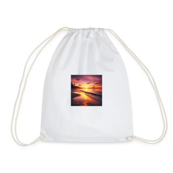 Beach sunset - Drawstring Bag - white - Front
