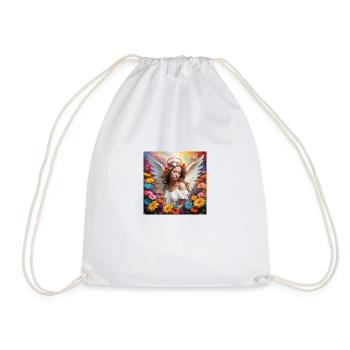 Angel in flowers - Drawstring Bag - white - Front