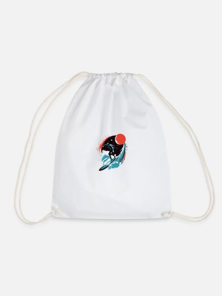 Cosmic Surf - Drawstring Bag - white