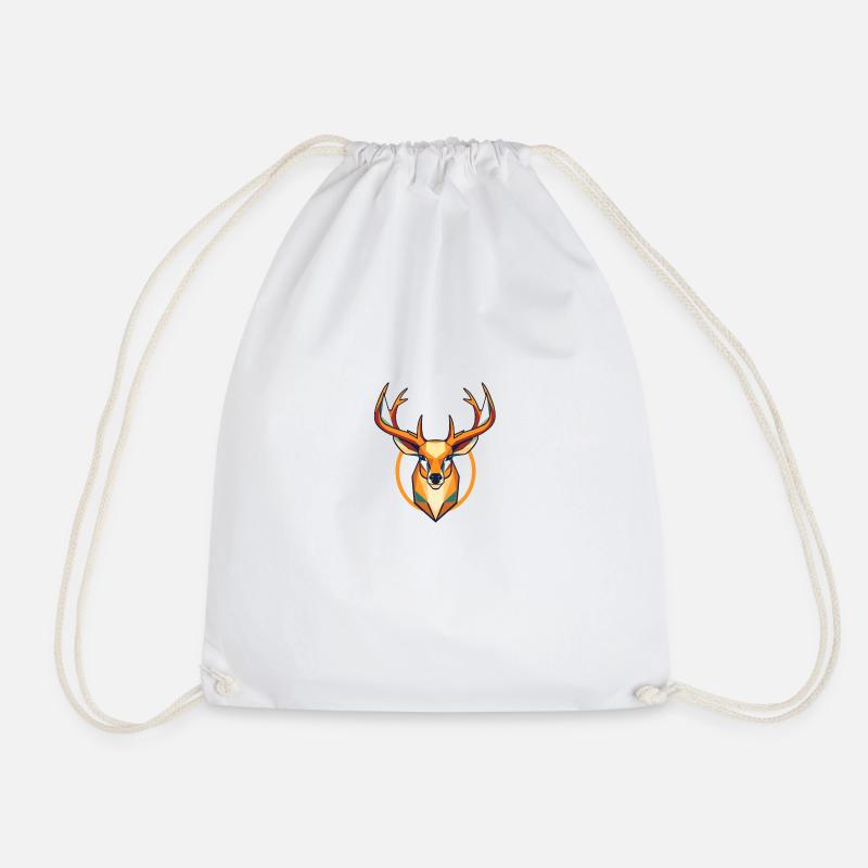Geometric Deer – Modern Retro Art - Turnbeutel - Weiß
