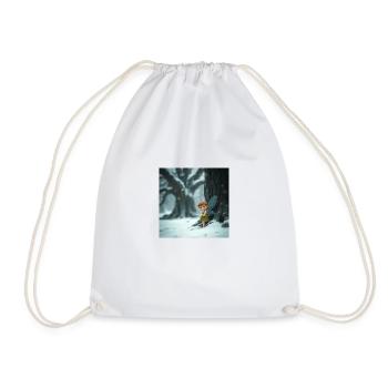 A soft cinematic haze envelops an adorable and cut - Drawstring Bag - white - Front