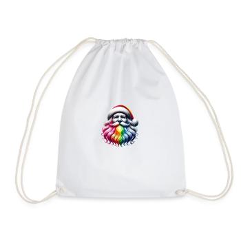 🎅✨ Magischer Regenbogen-Weihnachtsmann ✨🎅 - Turnbeutel - Weiß - Vorne