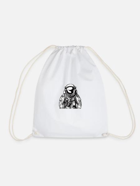 Astronaut 5 - Drawstring Bag - white