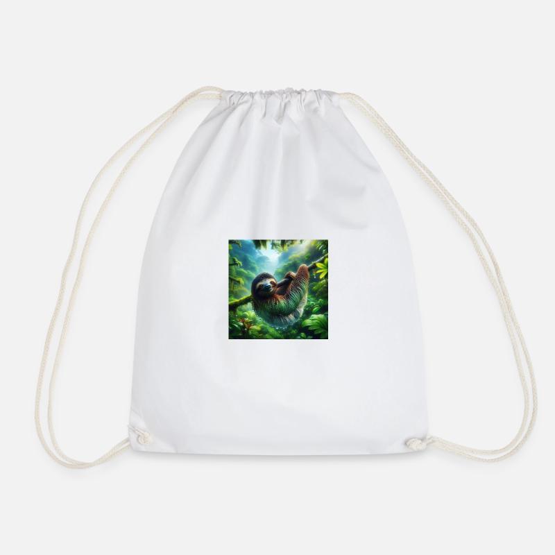 Sloth Wanderer Pura Vida - Drawstring Bag - white