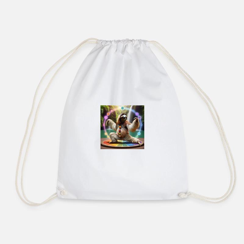 QiGong Sloth - Drawstring Bag - white