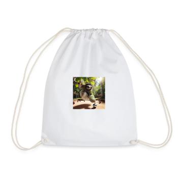 Sloth Tramp petanque - Drawstring Bag - white - Front