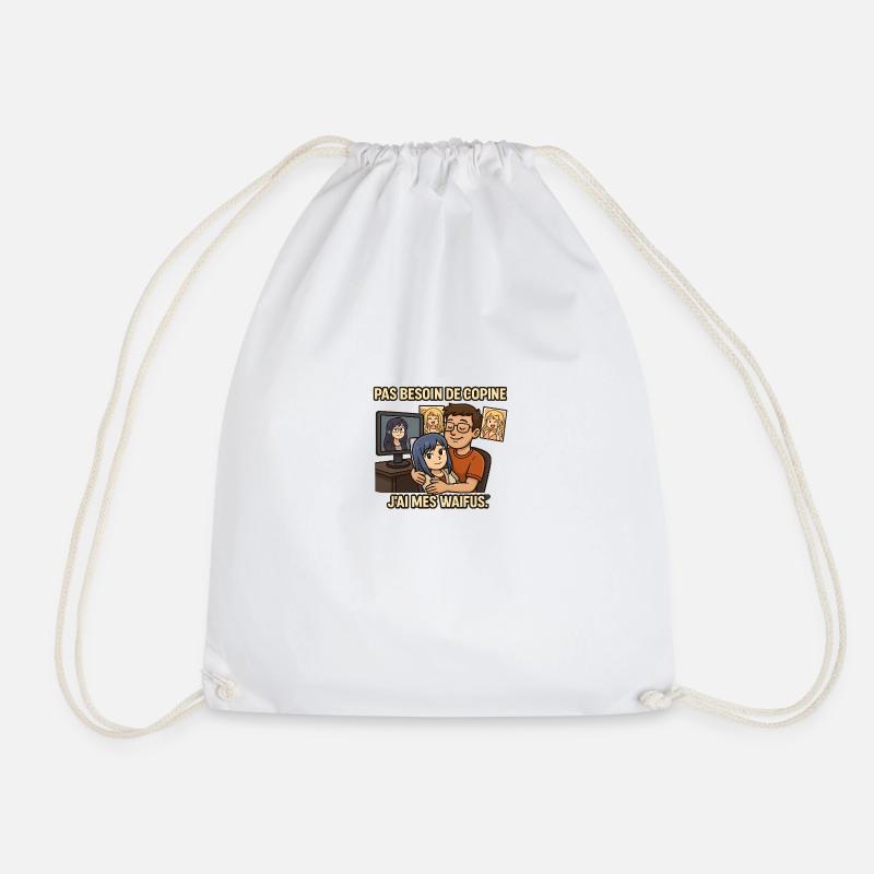 Waifu Power - Drawstring Bag - white