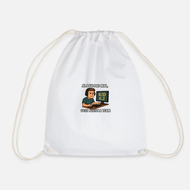 Blame the team - Drawstring Bag - white