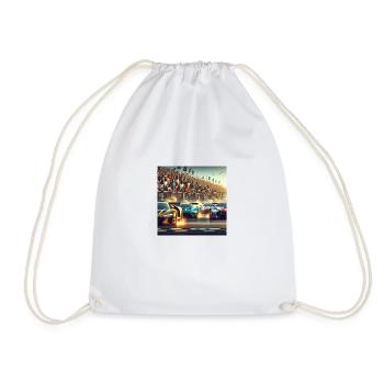 Voitures de course proches de l’arrivée - Sac de sport léger - blanc - Devant