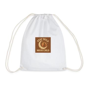 Stay wild - Moon child - Drawstring Bag - white - Front