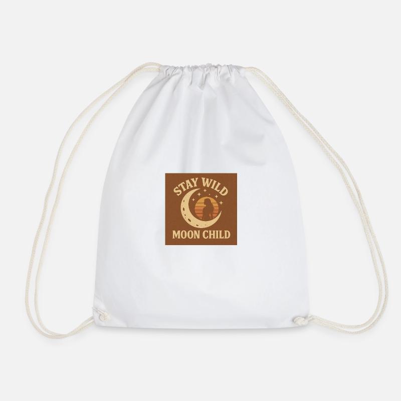 Stay wild - Moon child - Drawstring Bag - white