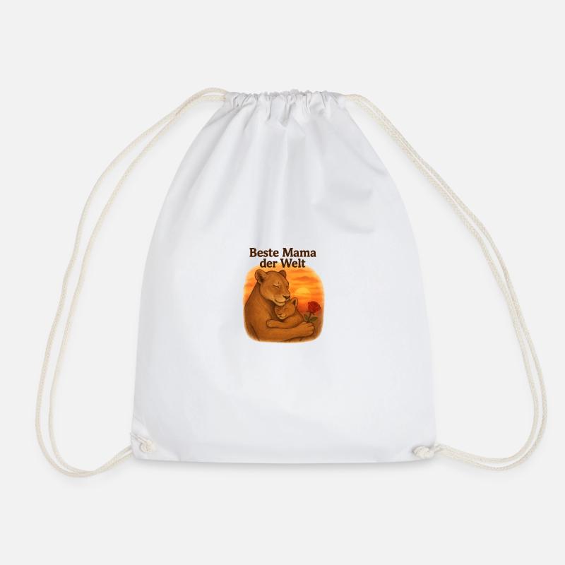Muttertag Geschenke Löwen Mama - Turnbeutel - Weiß