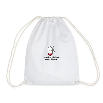 No Strings Attached – Tampon Design - Drawstring Bag - white - Front