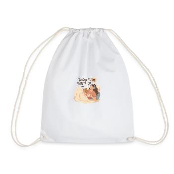 Mentally on Airplane Mode – Cozy Shirt for Introve - Drawstring Bag - white - Front