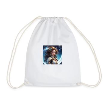 The queen of space against the background of planets - Drawstring Bag - white - Front