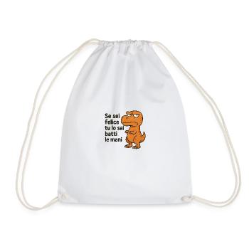 If you're happyyou know clapp, clap your hands - Drawstring Bag - white - Front