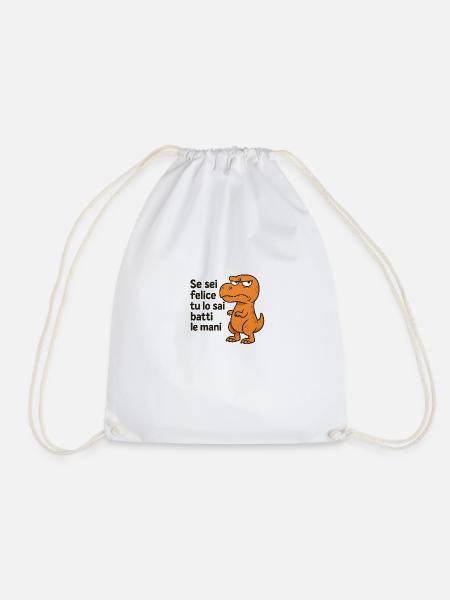 If you're happyyou know clapp, clap your hands - Drawstring Bag - white