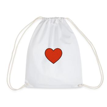 Classic Heart – Timeless Symbol of Love - Drawstring Bag - white - Front
