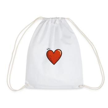 Jumping Heart – Love with Swing - Drawstring Bag - white - Front