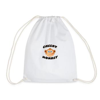 The Cheeky Monkey - Drawstring Bag - white - Front