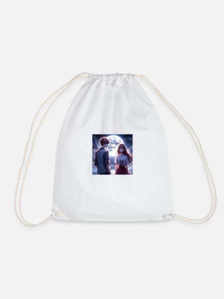 Young Beautiful Love - Drawstring Bag - white